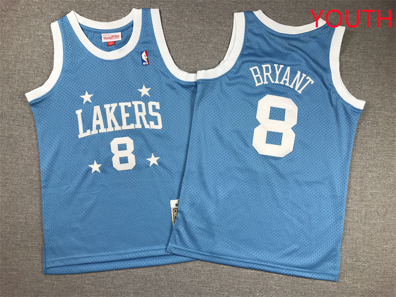 Youth Los Angeles Lakers #8 Bryant Light Blue 2025 NBA Jersey style 1